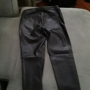 Slime black faux ladies pants